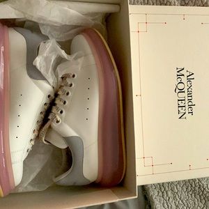 Alexander McQueen White Dark Grey Pink (size 38/8 Womens)
